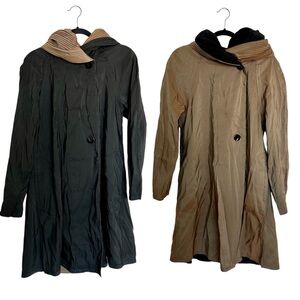 Mycra Pac Donatella Lagenlook Reversible Brown Copper Raincoat Coat